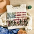 thumbnail image 1 of Floral America Land of the Free Sweatshirt, Brave Veteran USA Flag 4th of July Crewneck, Patriotic Memorial Pullover BTO, 1 of 5