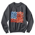 thumbnail image 1 of Floral American Flag Sweatshirt for Women - USA Patriotic Stars & Stripes Pullover Top - 4th of July Red White Blue Cozy Graphic Shirt, 1 of 7