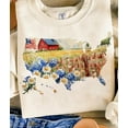 thumbnail image 1 of Floral American USA Map Sweatshirt, Retro 4th of July Crewneck, Coquette Style Patriotic Pullover for Women BTO, 1 of 5