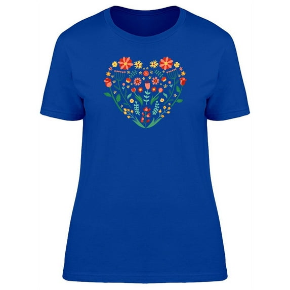 Floral And Plant Heart T-Shirt Women -Image by Shutterstock, Female Large