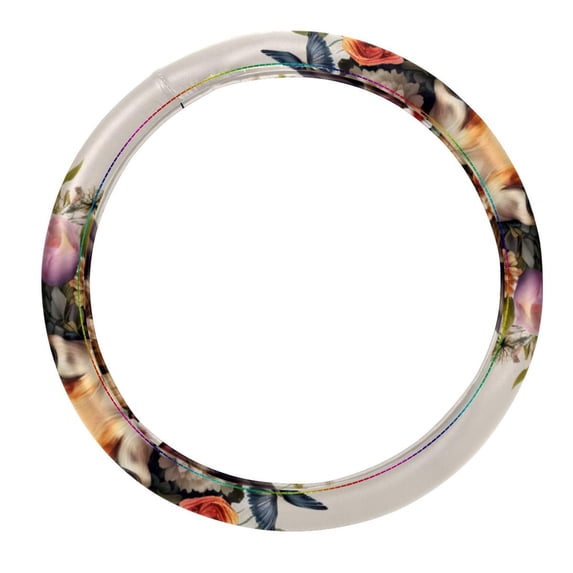 Floral Animal 14.5 Inch Printing PVC Leather Auto Accessories Car Wheel Cover Steering Wheel Cover Car Wheel Covers