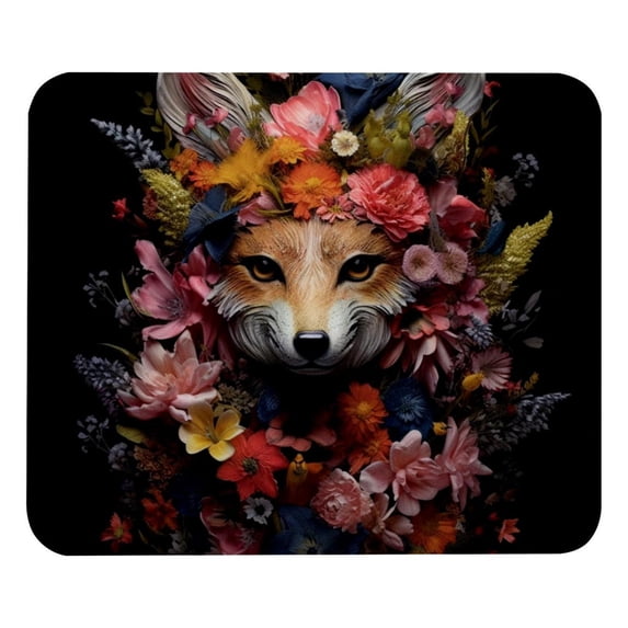Floral Animal Gaming Mousepad Mouse Mat Desk Mat - Square, 8.3x9.8 Inch, Non-Slip Rubber Bottom, Printed, Suitable for Office and Gaming