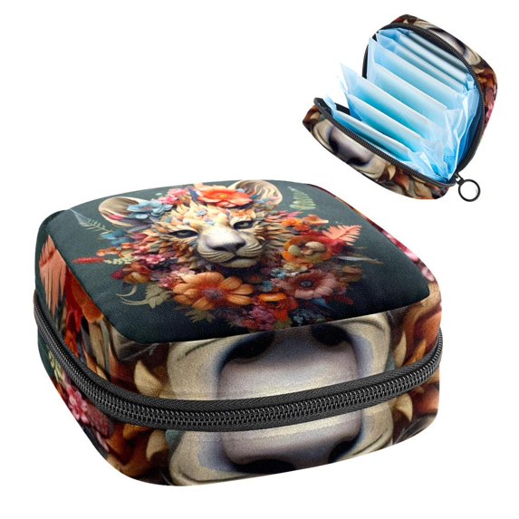 Floral Animal Period Purse Storage Bag Scented Sanitary Napkin Disposal Bags Pouch Bag with Zipper