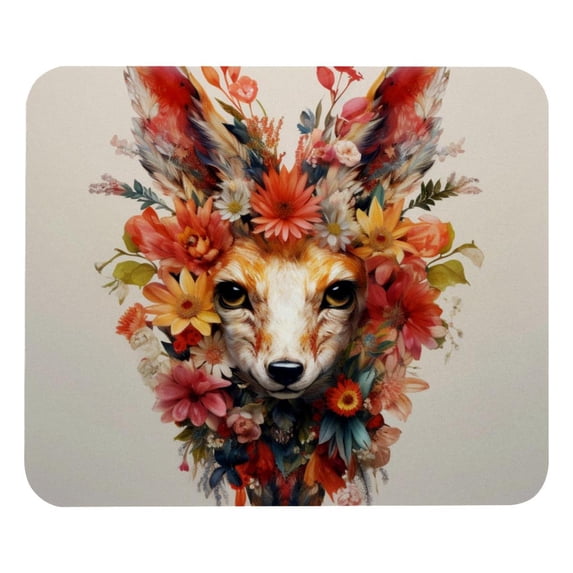 Floral Animal Square Desk Mat Mousepad, 8.3x9.8 Inch Non-Slip Rubber Bottom, Printed Gaming Mousepad for Office and Gaming