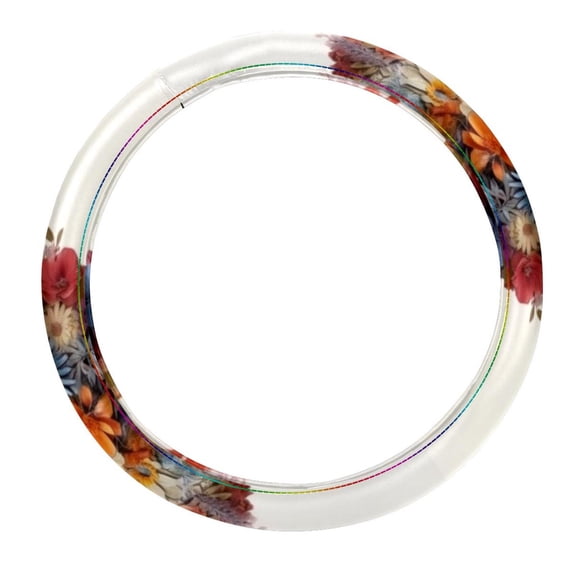 Floral Animal Steering Wheel Cover, 14.5 Inch, Printing, PVC Leather, Auto Accessories, Car Wheel Covers