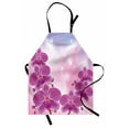 thumbnail image 1 of Floral Apron Exotic Orchid Flowers Flourishing on Abstract Background Circles Stars, Unisex Kitchen Bib Apron with Adjustable Neck for Cooking Baking Gardening, Purple Pale Pink Blue, by Ambesonne, 1 of 3