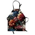 thumbnail image 1 of Floral Apron, Jumble Designed Wildflowers with Grunge Brush Strokes of Surreal Aura, Unisex Kitchen Bib with Adjustable Neck for Cooking Gardening, Adult Size, Dark Salmon Laurel Green, by Ambesonne, 1 of 3
