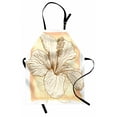 thumbnail image 1 of Floral Apron Large Hibiscus Flower Petals Blooms in Soft Pastel Tones Wild Exotic Plant Print, Unisex Kitchen Bib Apron with Adjustable Neck for Cooking Baking Gardening, Peach Salmon, by Ambesonne, 1 of 3
