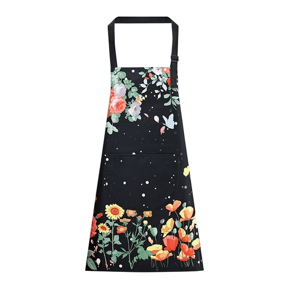 Floral Aprons with Pockets, Cooking Kitchen Aprons, Cooking Apron with Adjustable Straps Soft Chef Apron for Women