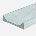 thumbnail image 1 of Floral Aqua Quilted Muslin Changing Pad Cover, 1 of 9
