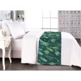 thumbnail image 1 of Floral Aquarelle Bed Runner, Bohemian Vibes Jungle Flowers Watercolor Style Art Pattern, Decorative Accent Bedding Scarf for Hotels Homes & Guest Rooms, Queen, Fern Green and Dark Teal, by Ambesonne, 1 of 3