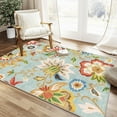 thumbnail image 1 of Floral Area Rug 3x5 Bedroom Rug Non Slip Washable Living Room Rug Soft Low Pile Flowers Carpet for Entryway,Red, 1 of 5
