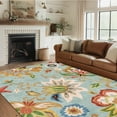 thumbnail image 1 of Floral Area Rug 5x7 Living Room Rug Non Slip Washable Bedroom Rug Soft Low Pile Flowers Floor Carpet for Living Dining Room,Red, 1 of 6