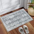 thumbnail image 1 of Floral Area Rug Entryway Rug Washable Kitchen Mat Soft Vintage Bathroom Rug Throw Rug for Entryway Entry Door Way Entry Way Vintage Gem Printed Rug with Non-Slip Rubber Backing, 1 of 9