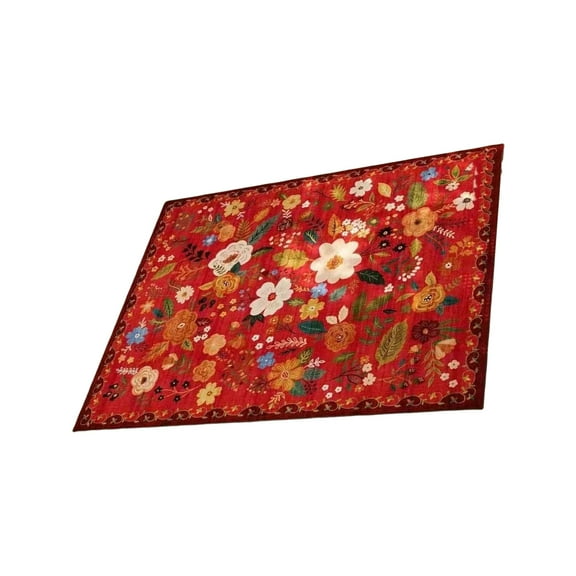 Floral Area Rug Washable NonSlip Floor Carpet for Living Room Low Pile Design Luxurious Feel Rugs Easy To Clean