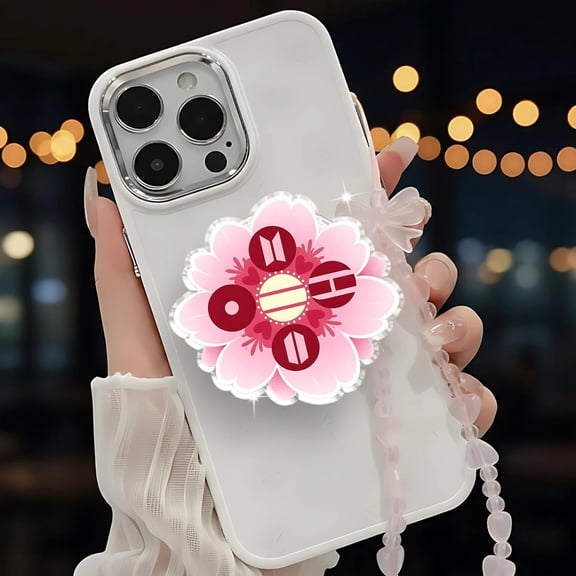 Floral Arirang Magnetic Phone Grip, Modern Minimalist Pastel Phone Holder, Unique K-Pop Fan Accessory
