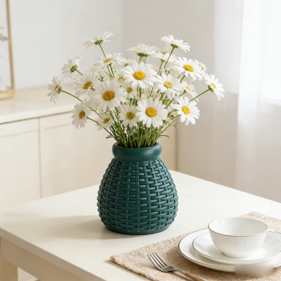 Floral Arrangement Centerpiece, Small Lasting Vase for Fresh and Dried Flowers, Home Decor Mini Vase, Lightweight Plastic Flower Vase for Bedroom Kitchen Living Room