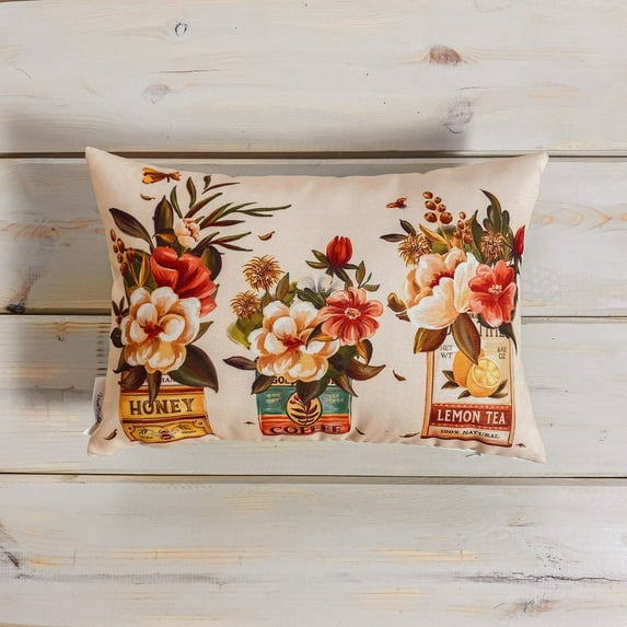 Floral Arrangement | Planters | Pillow Cover | 18x12 | Vintage | Floral arrangement | Throw Pillow | Flower Bouquet | Aesthetic Room Decor