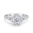 thumbnail image 1 of Floral Art Deco Engagement Ring CZ 925 Sterling Silver Size 11, 1 of 5