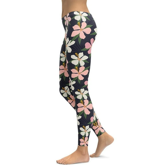 Floral Artwork Leggings Size: XS for Women | FIERCEPULSE
