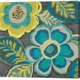 thumbnail image 1 of Floral Assortment Teal on Dark Grey Crop III by Wild Apple Portfolio, Canvas Wall Art, 1 of 2