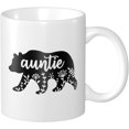 thumbnail image 1 of Floral Auntie Bear Funny Coffee Mug, Best Aunt Mother''s Day Present Mug for Auntie Sister, Christmas Birthday Gift for Women Mom Stepmom Nana Grandma from Nieces and Nephews, 11 Oz, 1 of 6
