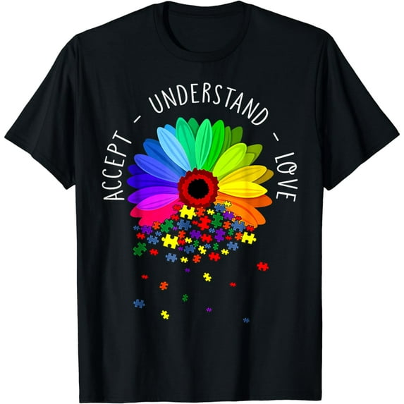 Floral Autism Awareness Daisy Flower For Mom Women T-Shirt