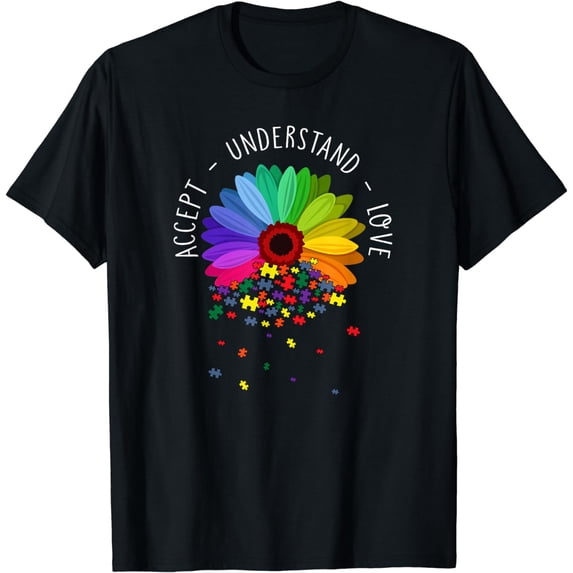 Floral Autism Awareness Daisy Flower For Mom Women T-Shirt