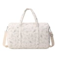 thumbnail image 1 of Floral Baby Diaper Bag Tote Mommy Bag, Women Quilted Cotton Medium Travel Duffle Bag, Cute Cotton Diaper Bags Crossbody Baby Bags for Girl Mom, 1 of 7