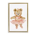 thumbnail image 1 of Stupell Industries Eclectic Floral Ballerina Teddy Bear Gold Floating Frame Canvas Art, 17 x 25, by Amy Hall, 1 of 8