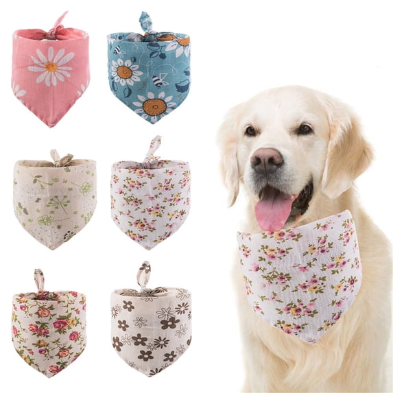 Floral Bandana for Dogs 26 X 17 Inch Soft Lightweight Summer Dog Bandana Spring Dog Bandana Adjustable Bandana for Dogs for Small Medium Breeds 1 Pack