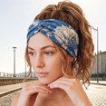 thumbnail image 1 of Floral Bandana Headbands for Women Knotted No Head Bands Soft Turban Headband Hair Accessories Boho Casual Sport Hair Accessories for Women Yoga Workout(Blue,One Size), 1 of 3