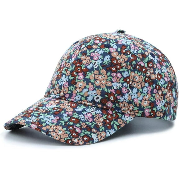 Floral Baseball Cap Cotton Dad Hat Adjustable Print Ball Cap for Women