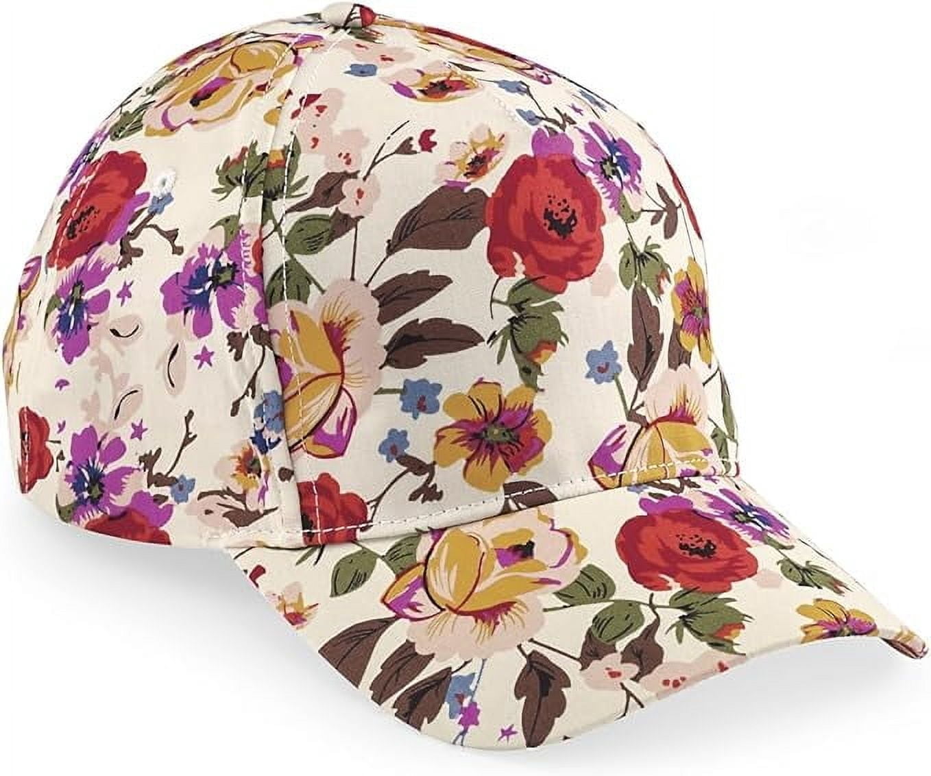 Watercolor Floral Baseball Cap - Women\'s Canvas Fitted Ball Hat for Summer Vibrant-Womens-Floral-Baseball  main image 4