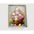 Floral Basket Wall Art Print, Spring Wildflowers Eggs And Farmhouse ...