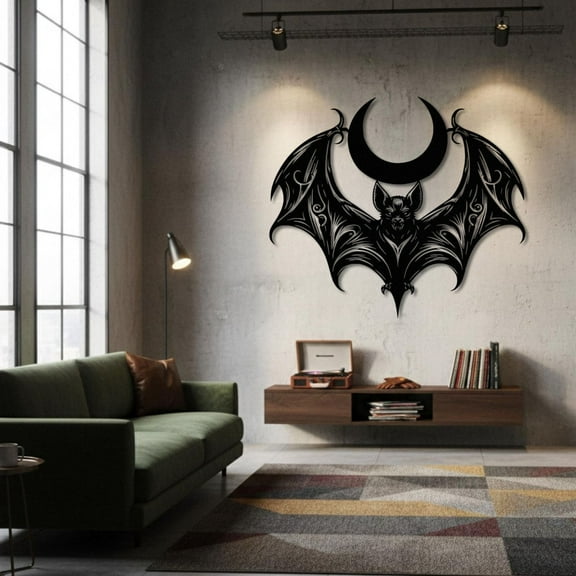 Floral Bat Metal Wall Art