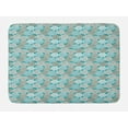 thumbnail image 1 of Floral Bath Mat, Abstract Graphical Composition of Roses, Plush Bathroom Decor Mat with Non Slip Backing, 29.5" X 17.5", Sea Blue Multicolor, by Ambesonne, 1 of 2