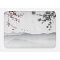 thumbnail image 1 of Floral Bath Mat, Chinese Painting Style Artwork with Tree Branches Birds Mountains Landscape Art, Non-Slip Plush Mat Bathroom Kitchen Laundry Room Decor, 29.5 X 17.5 Inches, Red Green Black, Ambesonne, 1 of 2