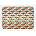 thumbnail image 1 of Floral Bath Mat, Flowers and Leaves on a Plain Background, Plush Bathroom Decor Mat with Non Slip Backing, 29.5" X 17.5", Vermilion Olive Green, by Ambesonne, 1 of 2