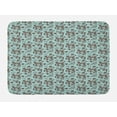 thumbnail image 1 of Floral Bath Mat, Flying Birds Butterflies Bouquet of Blooming Roses and Wild Leaves Image, Plush Bathroom Decor Mat with Non Slip Backing, 29.5" X 17.5", Pale Blue Chocolate, by Ambesonne, 1 of 2