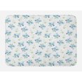 thumbnail image 1 of Floral Bath Mat, Forget Me Nots Branches Flowers Leaves Blossoms on Plain Background, Plush Bathroom Decor Mat with Non Slip Backing, 29.5" X 17.5", Pale Sky Blue Multicolor, by Ambesonne, 1 of 2