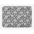 thumbnail image 1 of Floral Bath Mat, Garden Spring Blossom Themed Ornamental Flowers Plants Twigs Branches Pattern, Plush Bathroom Decor Mat with Non Slip Backing, 29.5" X 17.5", Grey and White, by Ambesonne, 1 of 2