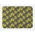 thumbnail image 1 of Floral Bath Mat, Lemon Branches with Petals Growth Essence Nature Themed Artsy Print, Non-Slip Plush Mat Bathroom Kitchen Laundry Room Decor, 29.5 X 17.5 Inches, Army and Olive Green Yellow, Ambesonne, 1 of 2