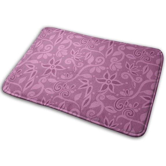 Floral Bath Mat Non Slip Absorbent Super Cozy Velvet Bathroom Rug Carpet Bath Rugs Front Kitchen Rug Carpet for Kitchen Hall Inside Outdoor 24x16 inch