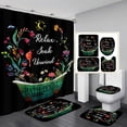 thumbnail image 1 of Floral Bathroom 4-piece Set Spring Decoration Shower Curtain American Farmhouse Bathroom Decoration Digital Print Bathroom Four-piece Set Waterproof Shower Curtain Anti-slip Mat Set, 1 of 7