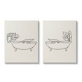 thumbnail image 1 of Floral Bathtub Relaxing Doodle Botanical & Floral Graphic Art Gallery Wrapped Canvas Print Wall Art, Set of 2, 1 of 7