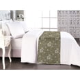thumbnail image 1 of Floral Bed Runner, Botanical Concept Autumn Blossom Silhouette Bicolored Minimalist Art, Decorative Accent Bedding Scarf for Hotels Homes & Guest Rooms, King, Green Brown Slate Brown, by Ambesonne, 1 of 3
