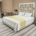 thumbnail image 1 of Floral Bed Runner, Continuous Pattern of Laurel Leaves Branches Design Botanical, Decorative Accent Bedding Scarf for Hotels Homes and Guestrooms, King, Pale Earth Yellow White, by Ambesonne, 1 of 2