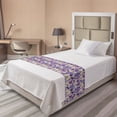 thumbnail image 1 of Floral Bed Runner, Digital Interpretation of Blooming Flowers, Decorative Accent Bedding Scarf for Hotels Homes and Guestrooms, Twin, Pale Tan Violet, by Ambesonne, 1 of 2