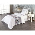 thumbnail image 1 of Floral Bed Runner, Grunge Style Leaf Pattern with Geometric Shapes Meadow Painting Print, Decorative Accent Bedding Scarf for Hotels Homes & Guest Rooms, Twin, Soft Blue Indigo and Plum, by Ambesonne, 1 of 3